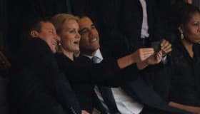 Fotos: Michelle y el 'selfie' de Obama durante los funerales de Mandela