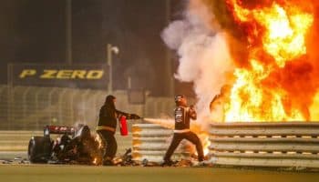 F1: Romain Grosjean deja ver las huellas de su infernal accidente  | Tuits y Video