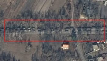 Satélite capta gran convoy de fuerzas rusas avanzando hacia Kiev