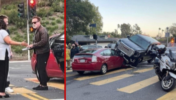 Arnold Schwarzenegger sale ileso tras choque múltiple; hay una mujer herida