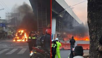 Se incendia grúa usada para reconstrucción del tramo elevado de la Línea 12 del Metro | Videos