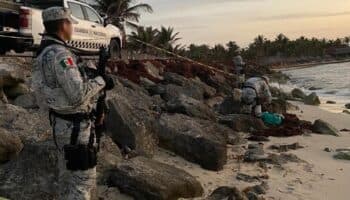Guardia Nacional halla, entre sargazo, paquetes de cocaína en Tulum
