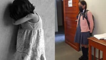 Video | Detienen a hombre con falda escolar y trenzas falsas que fotografiaba a niñas en baños de colegio