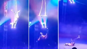Trapecista cae desde las alturas durante función de circo en Rusia | Imágenes fuertes