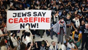 Videos y fotos | Judíos llegan al Capitolio de EU para exigir a Israel un alto a los ataques contra Gaza