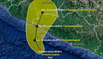 La depresión 'Dieciséis-E' se intensifica a tormenta tropical 'Max' en el Pacífico