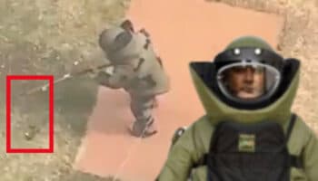 Soldado antibomba va por presunta granada y se le cae… era ‘Gotcha’ dice Pemex