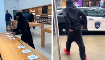 Detienen al sujeto que presuntamente robó 50 iPhones en una tienda y pasó frente a una patrulla | Video