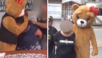 Policía se disfraza de oso de peluche en San Valentín para detener a criminal | Video