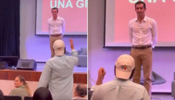 Increpan a Rommel Pacheco en Universidad Anahuác: "¿Cuántas veces nos mintieron?" | Video