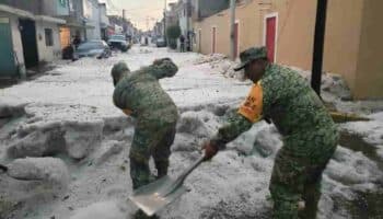 Videos | Por fuerte granizada, aplican Plan DN-III en Puebla capital