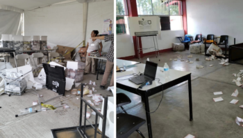 Vandalizan casillas en San Juan del Río, Querétaro