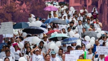 Indígenas desplazados de Tila marchan en Chiapas para exigir paz