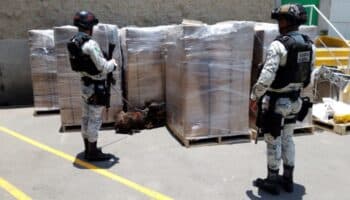 GN detectó 639 paquetes con sustancias ilegales escondidos entre losas de cantera