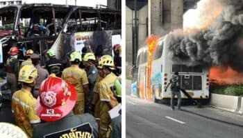 Tailandia | Autobús escolar se incendia y deja 23 muertos