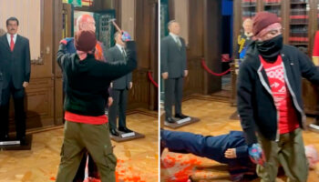 Video | Así destruyeron la figura de Netanyahu en el Museo de Cera de la CDMX