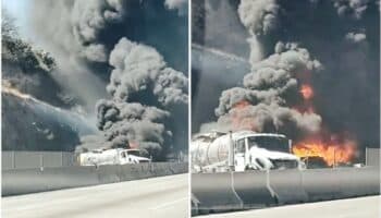 Videos | Explota pipa en la México-Querétaro tras choque múltiple