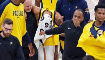 NBA: Tyrese Haliburton estará fuera hasta 2026, tras romperse el tendón de Aquiles | Video