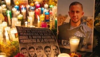Galería | Cientos protestan en velada por el asesinato de periodistas en Gaza