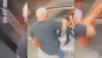 Captan un hombre agrediendo brutalmente a una mujer en un elevador en Cuajimalpa