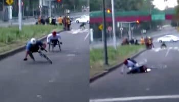 Maratón CDMX 2025 | Bache provoca caída de competidores en silla de ruedas