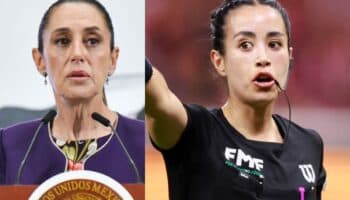 Sheinbaum reprueba amenazas a Katia Itzel García pese a 'historia' entre árbitros y mexicanos