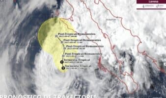 Lorena se desvía hacia norte y avanza paralelo a Baja California Sur