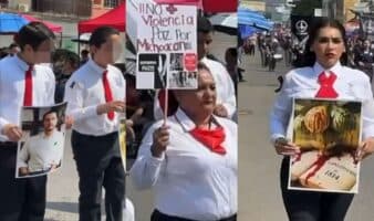 Protesta por asesinato de líder limonero opaca ceremonia del aniversario de la Constitución de Apatzingán