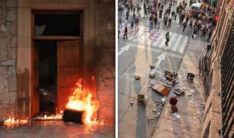 Destrozos en Palacio de Gobierno de Morelia tras marcha por asesinato de Manzo; ocho detenidos