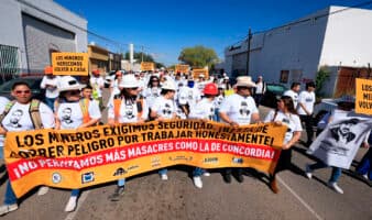 Mineros de todo el país marchan para exigir justicia por los desaparecidos y asesinados en Sinaloa
