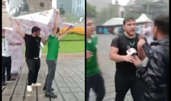 Fanáticos arman conato de riña durante celebración en el Ángel de la Independencia
