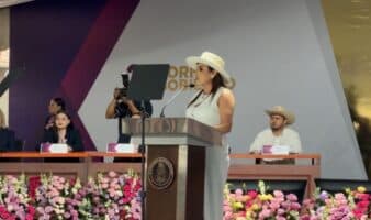 Grecia Quiroz exige justicia por Carlos Manzo durante su segundo informe